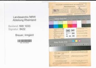 Entnazifizierung Irmgard Breuer , geb. 29.07.1920 (Fernschreiberin)