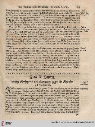 Das X Kapitel: Einige Seefahrten und Capereyen gegen die Spanier und Portugiesen