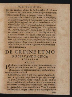 De Ordine Et Modo Servando Circatorturam.