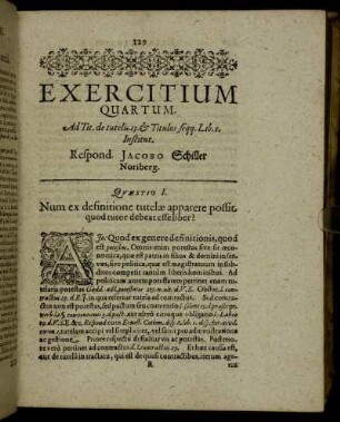 Exercitium Quartum.