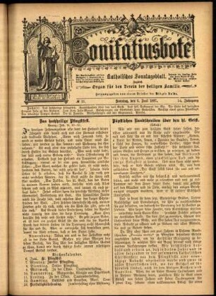 Erste Ausgabe vom Sonntag, den 06. Juni 1897.