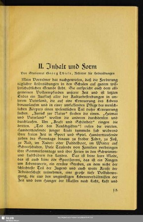 II. Inhalt und Form