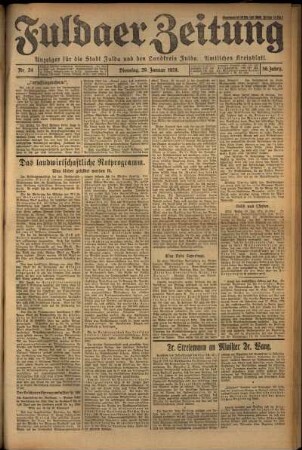 Ausgabe vom Dienstag, den 29. Januar 1929.