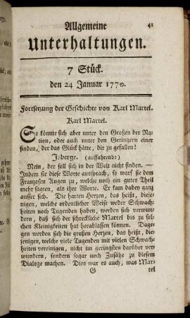 7 Stück. den 24 Januar 1770.