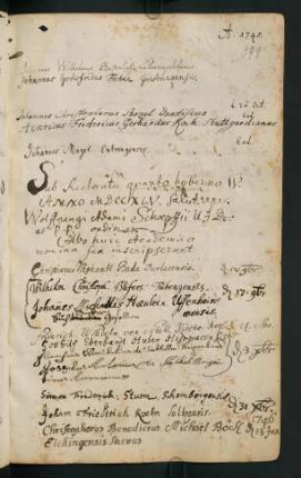 Winterhalbjahr 1745/1746. Rektorat Wolfgang Adam Schöpff