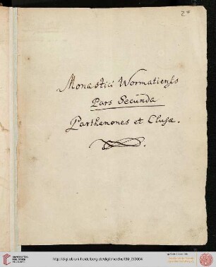 Monastici Wormatiensis pars Secunda: Parthenones et Clusae