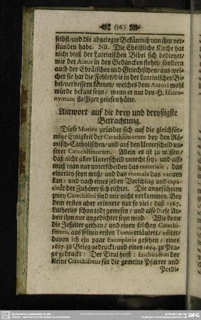 Antwort auf die drey und dreyßigste Betrachtung