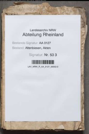 Höfe und Weingüter zu Hersel, Buschdorf und Widdig, Büsche zu Düntzekoven, Capellen etc. und einige beträchtliche Kapitalien