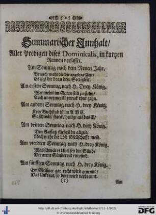 Summarischer Innhalt.