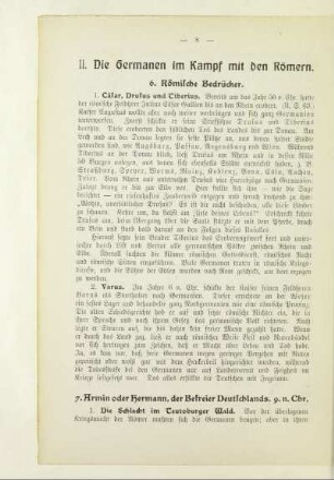 II. Die Germanen im Kampf mit den Römern