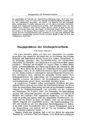 Hauptprobleme der Kindergartenreform