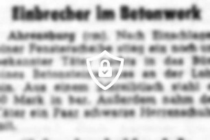 Einbrecher im Betonwerk