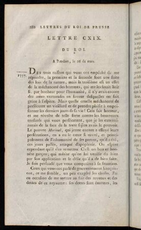 280-299, Lettre CXIX. du Roi.-Lettre CXXVI. du Roi.