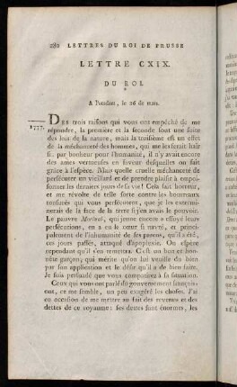 280-299, Lettre CXIX. du Roi.-Lettre CXXVI. du Roi.