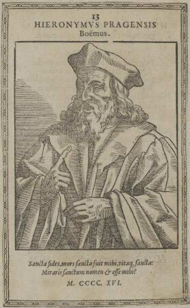 Bildnis des Hieronymus Pragensis