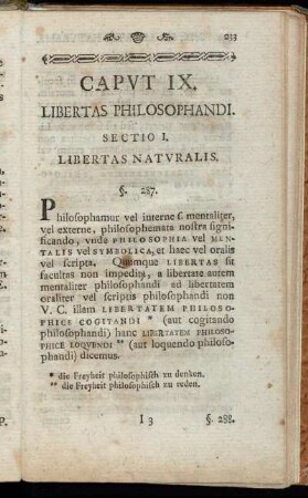 Caput IX. Libertas Philosophandi.