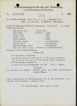 Röhrich, Konrad, Dr.