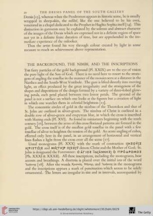 The background, the nimbi, and the inscriptions