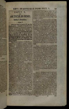 Caput V. De Articulis Fidei.