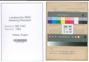 Entnazifizierung Eugen Tetiwa , geb. 24.02.1911 (Jurist)