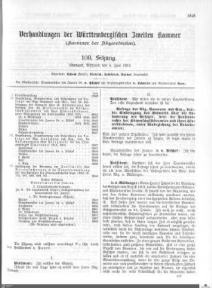 108. Sitzung, Stuttgart, 5.6.1912