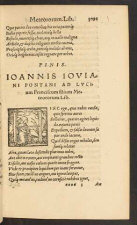 Ioannis Ioviani Pontani Ad Lucium Franciscum filium Meteororum. Lib. [Anfang]
