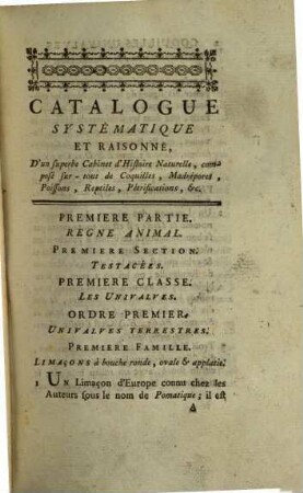 Catalogue systématique et raisonné du Cabinet du Comte de la Tour d'Auvergne