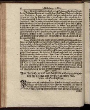 Das 6. Capitel. Vom Rath-Hause [...]