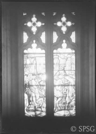 Marienburg, Glasfenster, Hochmeister Konrad Zollner von Rotenstein empfängt 1385 die Gesandten des Königs- Richards II von England.