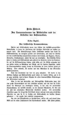 Dritter Abschnitt. Der Kommunismus im Mittelalter und im Zeitalter der Reformation