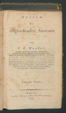 System der vergleichenden Anatomie... 4. Th.