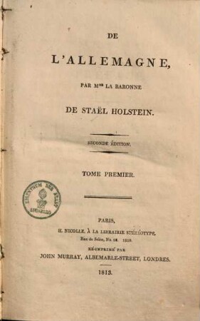 De l'Allemagne, 1