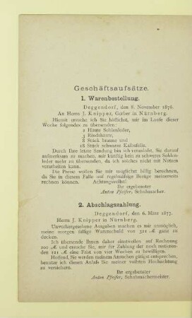 Geschäftsaufsätze
