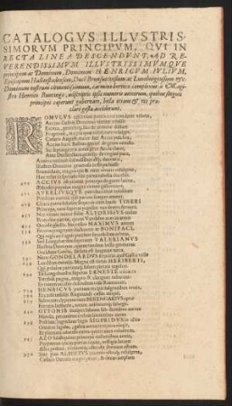 Catalogus Illustrissimorum Principum ..,