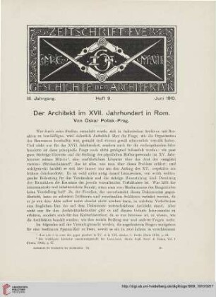 3: Der Architekt im XVII. Jahrhundert in Rom
