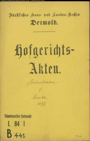 Brinkmann, Anna zu Heipke gegen Johann Hancke (Hanke) zu Heipke