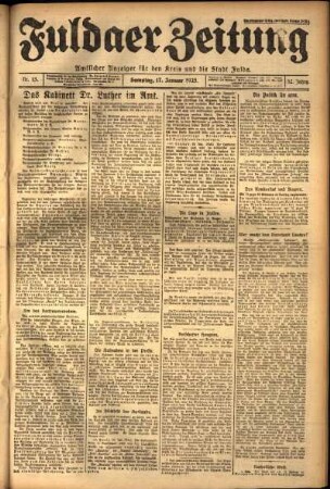 Ausgabe vom Samstag, den 17. Januar 1925.