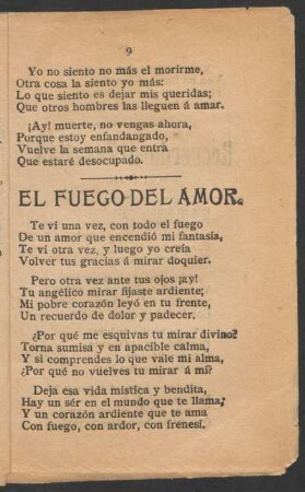 El fuego del amor.