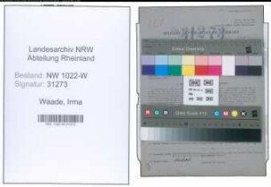 Entnazifizierung Irma Waade , geb. 07.08.1897 (Krankenschwester)
