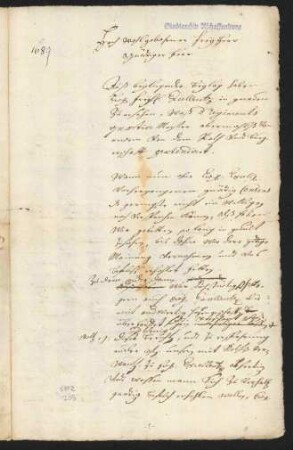 Zwei Schreiben an den Vizedom zu Aschaffenburg wegen Einquartierung des Kupferschen Regiments