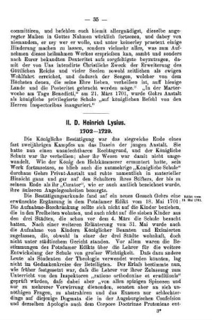 II. D. Heinrich Lysius. 1702-1729