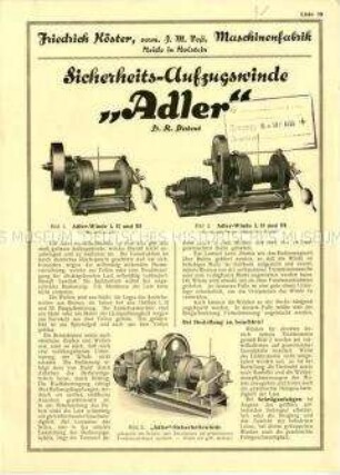 Sicherheits-Aufzugswinde "Adler" / Liste 10