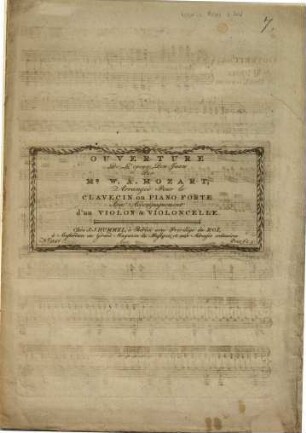 Ouverture de l'opéra Don Juan : arr. pour le clavecin ou piano forte avec accompagnement d'un violon & violoncelle
