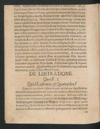 Quaest. I. Quid Lustratio & Quotuplex?