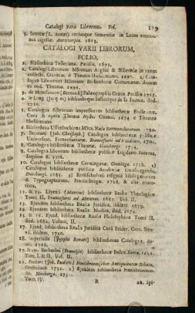 129-143, Catalogi Varii Librorum.