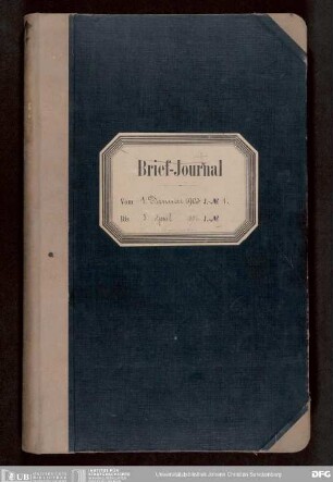Journal der eingegangenen und ausgegangenen Briefe