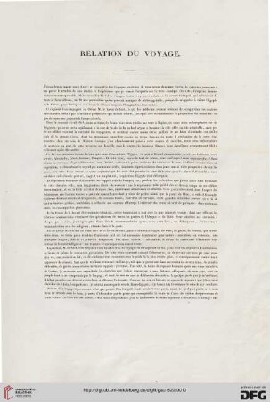 Relation du voyage