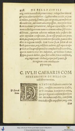 C. Iulii Caesaris Commentariorum De Bello Civili liber tertius