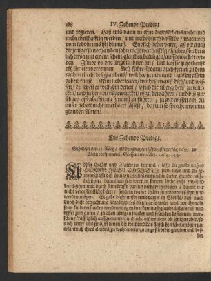 Die Zehende Predigt. Gehalten den 13. May/ als den zweyten Pfingstfeyertag 1695. zu Altendorff unweit Giessen/ über Act. 10/43.44.