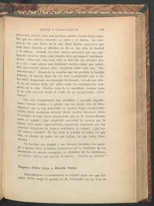 Eugenio D'Ors juzga a Ricardo Palma
